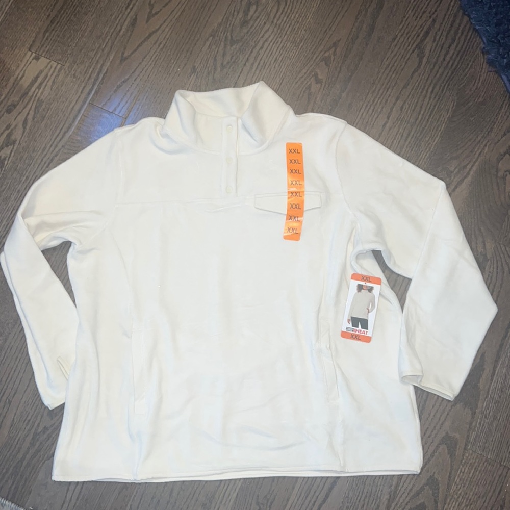NEW 32° - 32 Degrees Ladies' Snap Fleece Pullover, White, XX-Large Soft & Warm!